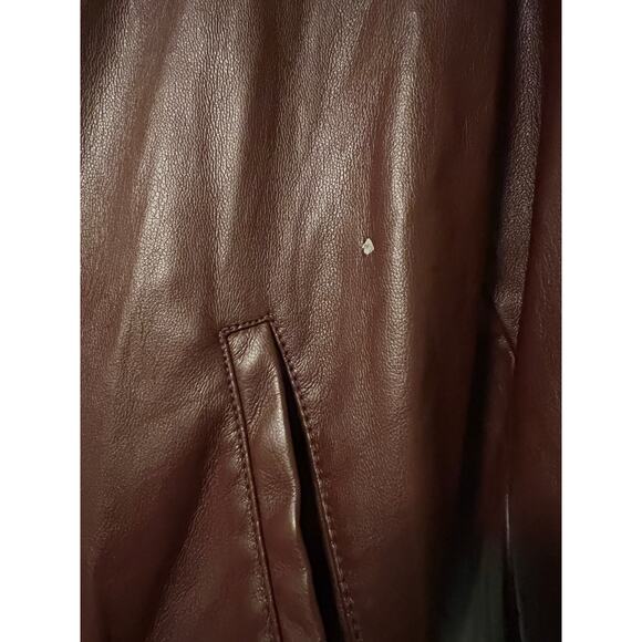 EXPRESS Faux Leather Cropped Bomber Jacket - XS with zip, pockets *see photos* - Picture 7 of 7